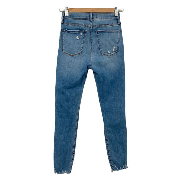 Abercrombie & Fitch Distressed High Rise Super Skinny Ankle Jeans - Size 0 - Picture 7 of 13
